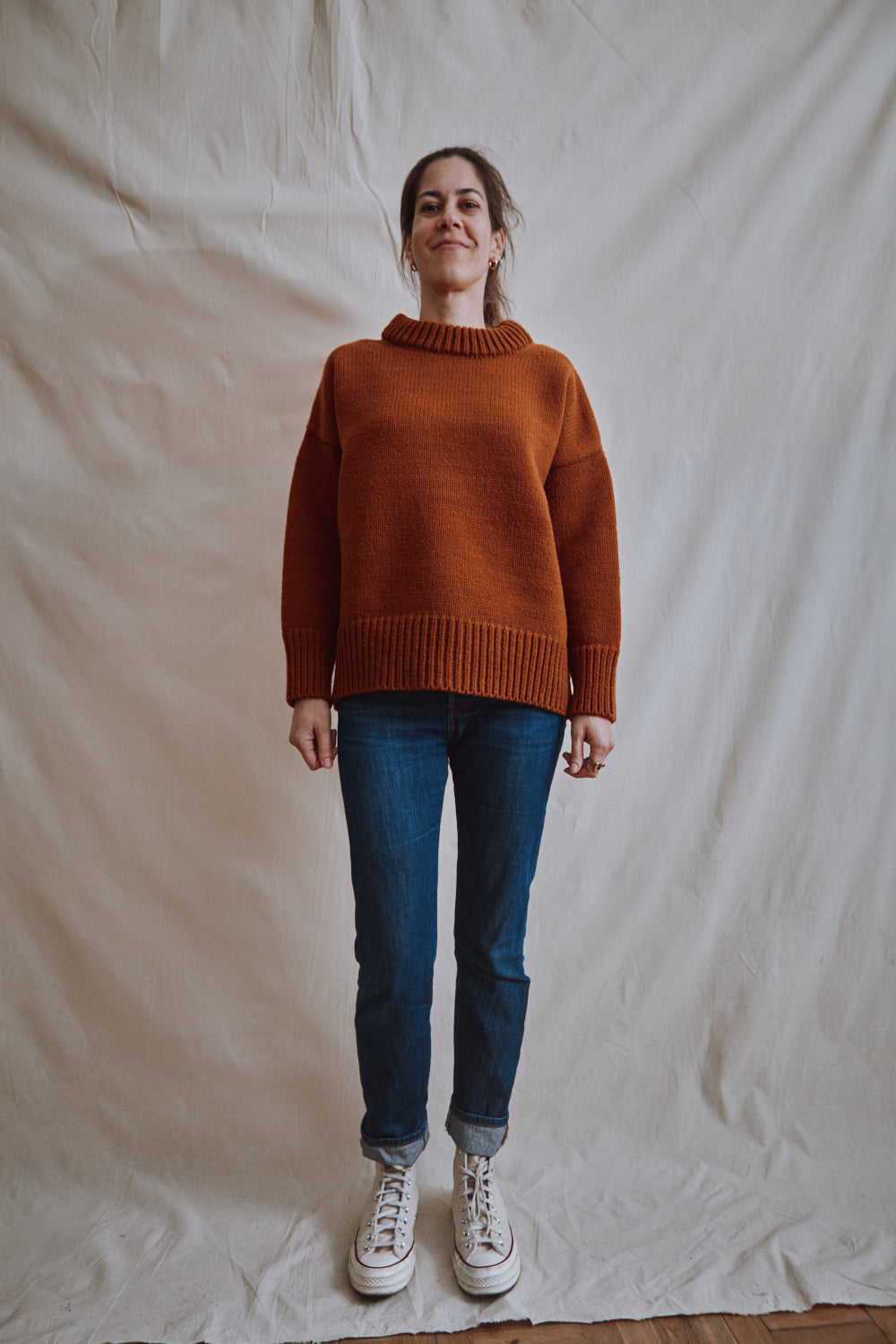 Item #453 - STEPHANIE Oversize Sweater in Merino Wool - Amber