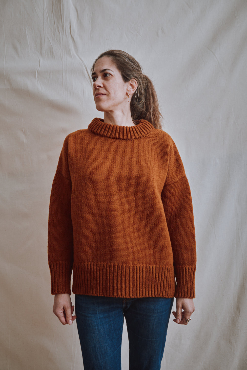 Item #453 - STEPHANIE Oversize Sweater in Merino Wool - Amber