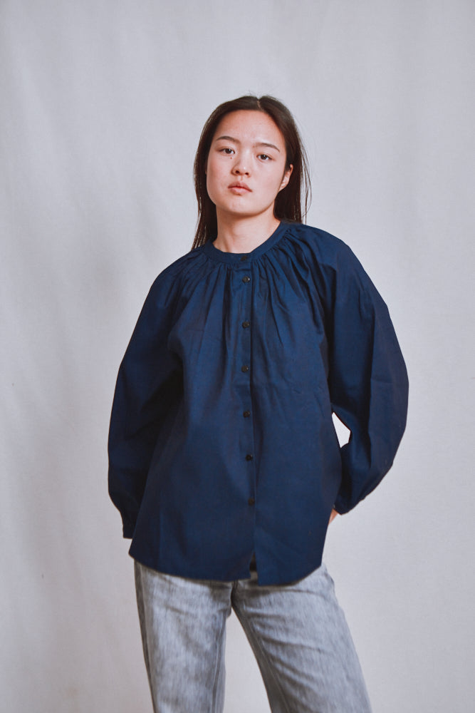 Item #765 - YVONNE Cotton Shirt - Indigo
