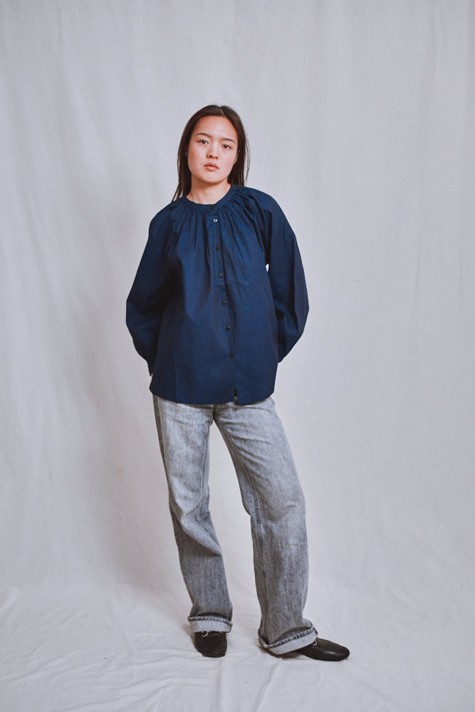 Item #765 - YVONNE Cotton Shirt - Indigo