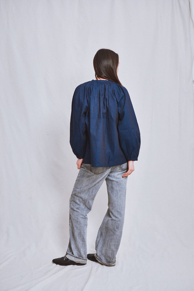 Item #765 - YVONNE Cotton Shirt - Indigo