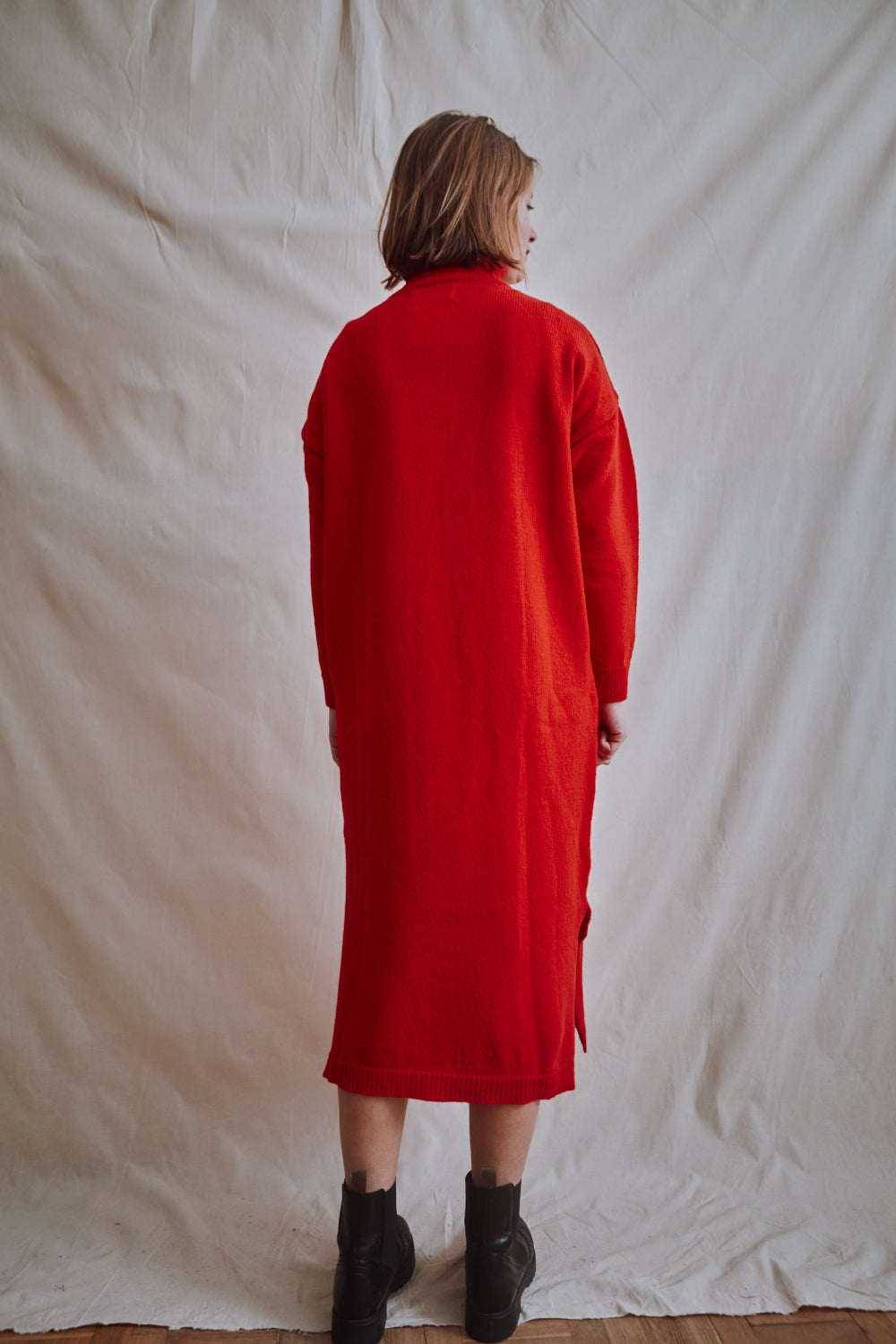 Item #454 - FREYA Knit Dress in Merino Wool - Red