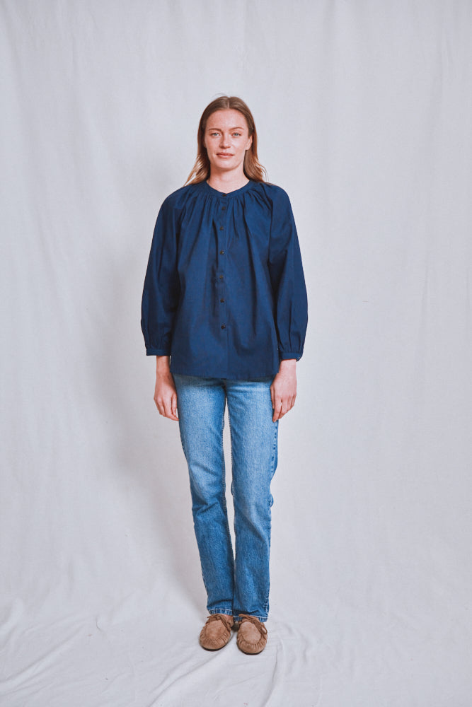 Item #763 - YVONNE Cotton Shirt - Indigo