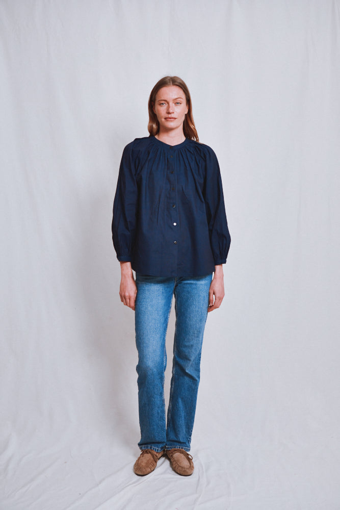 Item #764 - YVONNE Cotton Shirt - Indigo