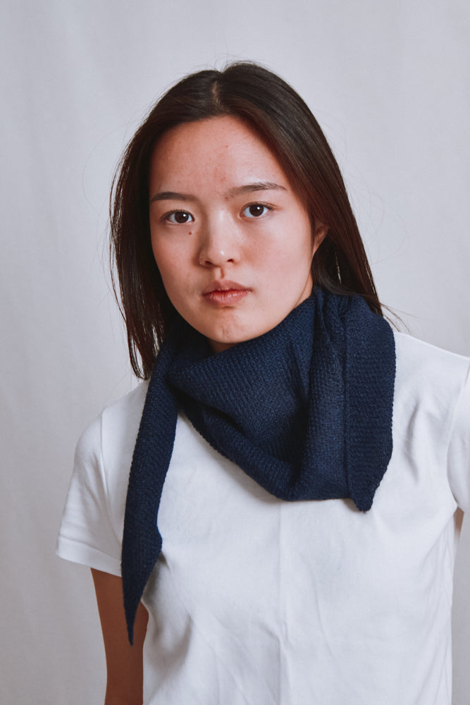 Item #673 - HORTENSE Bandana in Alpaca Wool - Navy