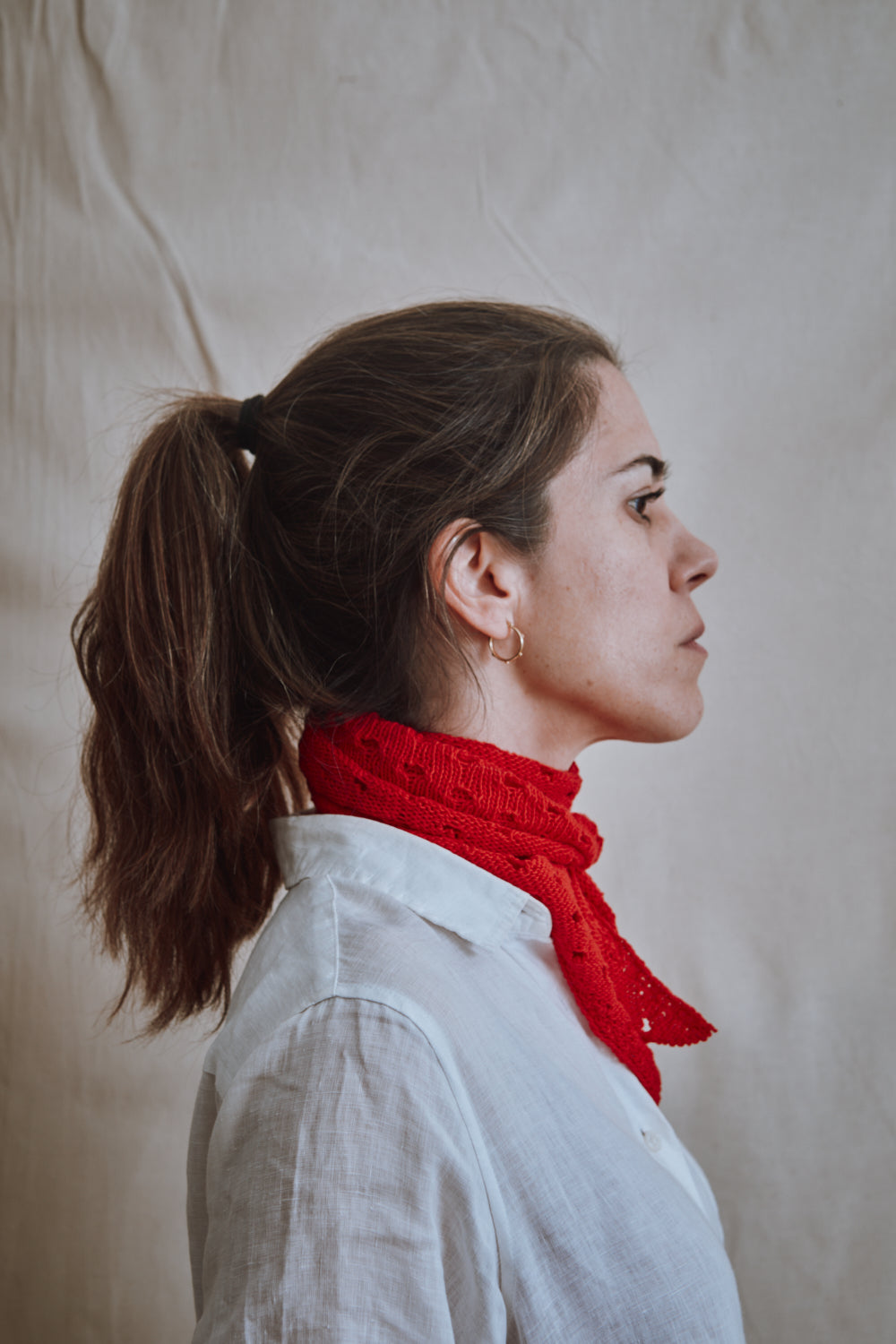 Item #350 - JASMINE Bandana Scarf in Organic Cotton - Red