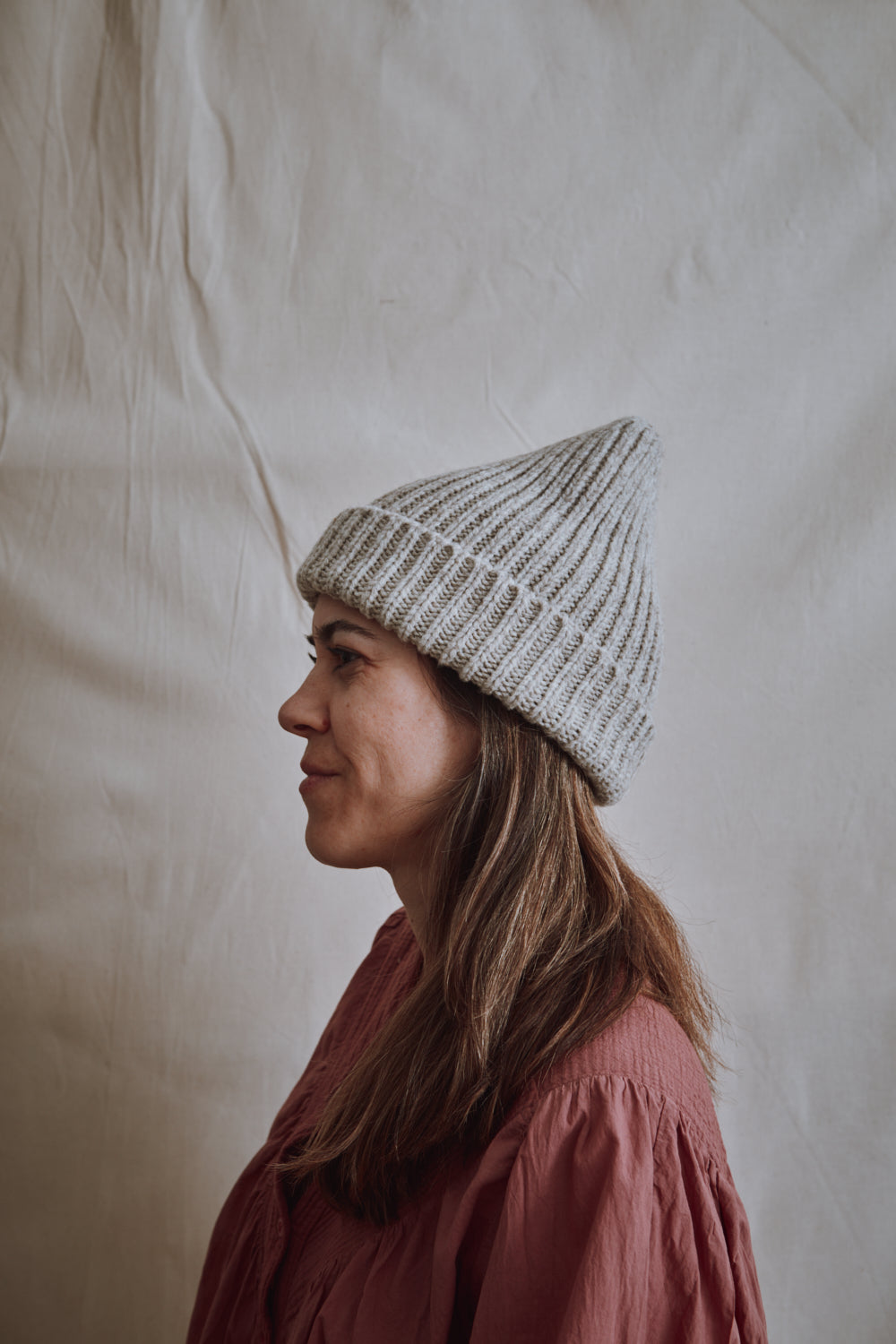 Item #404 - IDA Beanie in Merino Wool- Beige
