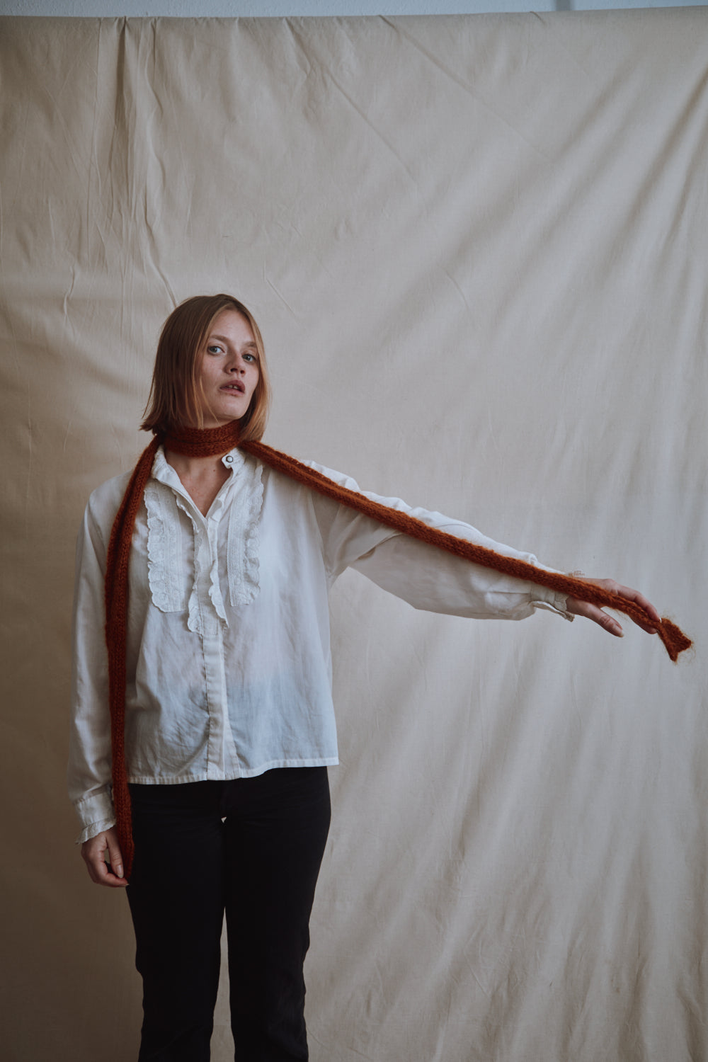 Item #424 - ANGE Scarf in Mohair and Silk - Amber