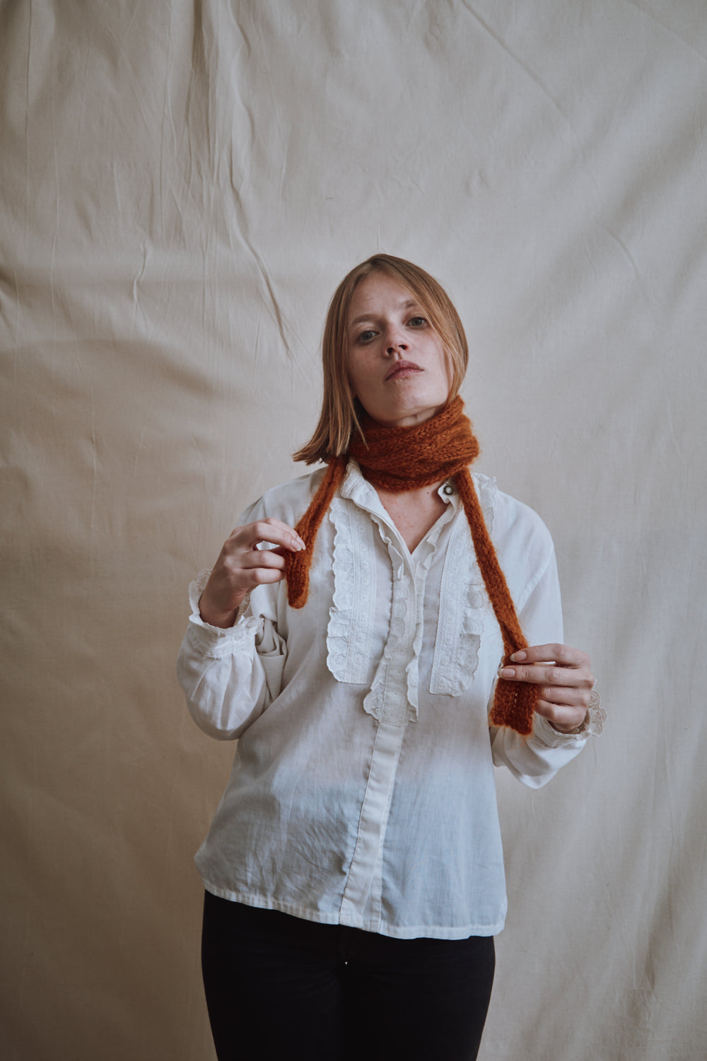Item #424 - ANGE Scarf in Mohair and Silk - Amber