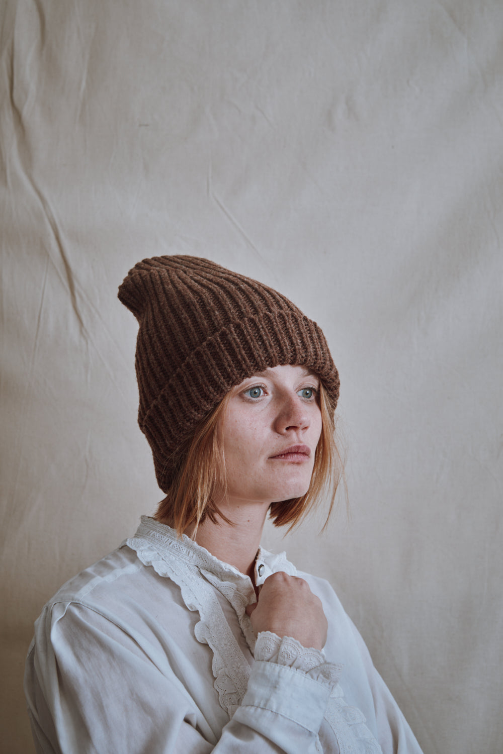 Item #430 - IDA Beanie in Merino Wool - Chocolate