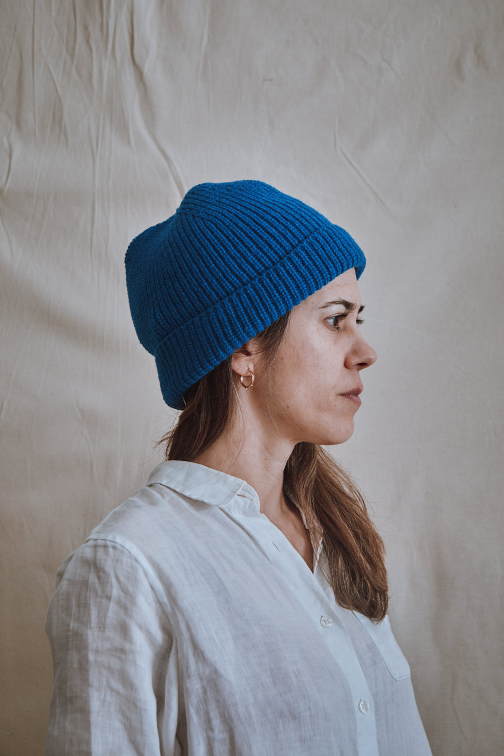 Item #437 - PAUL Beanie in Merino Wool - Cobalt blue
