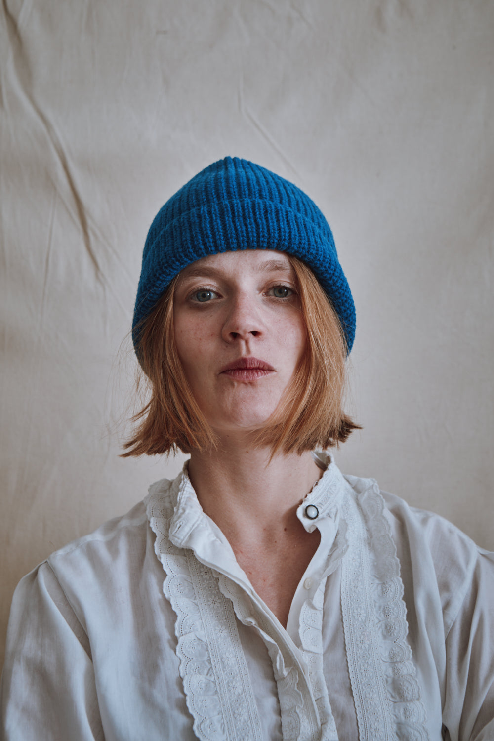 Item #438 - PAUL Beanie in Merino Wool - Cobalt blue