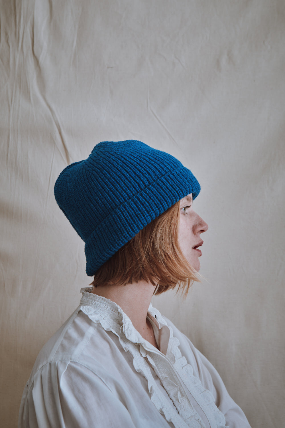 Item #438 - PAUL Beanie in Merino Wool - Cobalt blue