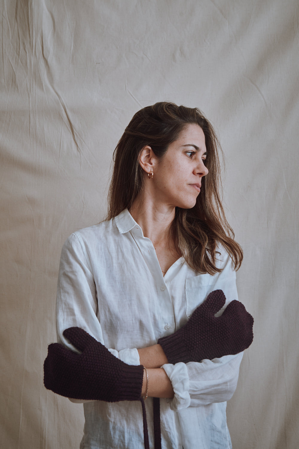 Item #441 - ELENA Wool Mittens - Plum