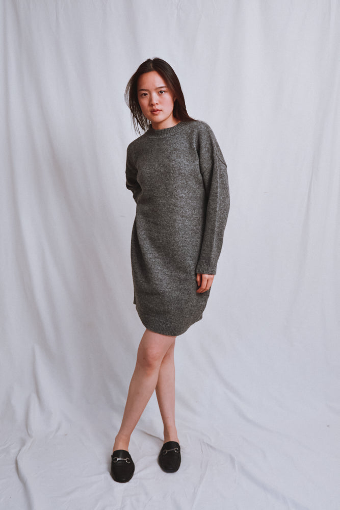 Item #569 - PERRINE Sweater Dress in Merino Wool - Ash Grey