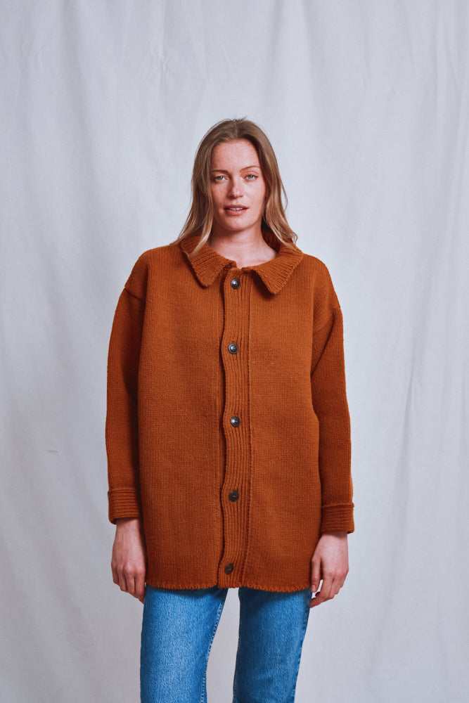 Item #631 - WILLIAM Knit Jacket in Merino Wool - Amber