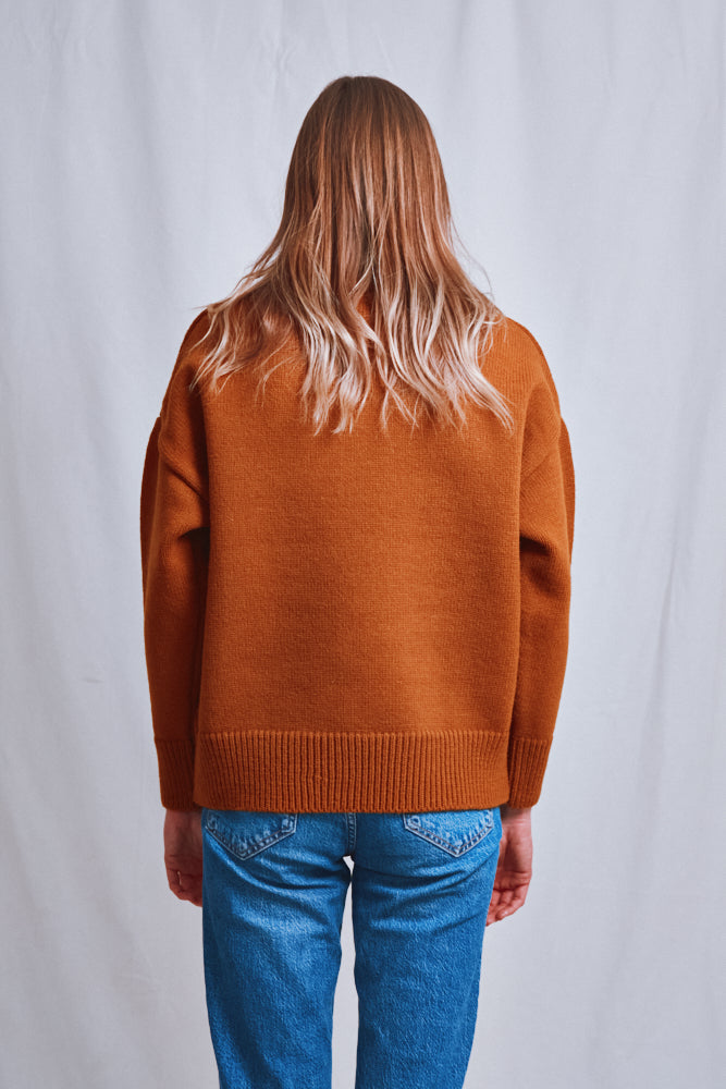 Item #467 - THERESE Turtleneck Sweater in Merino Wool - Amber