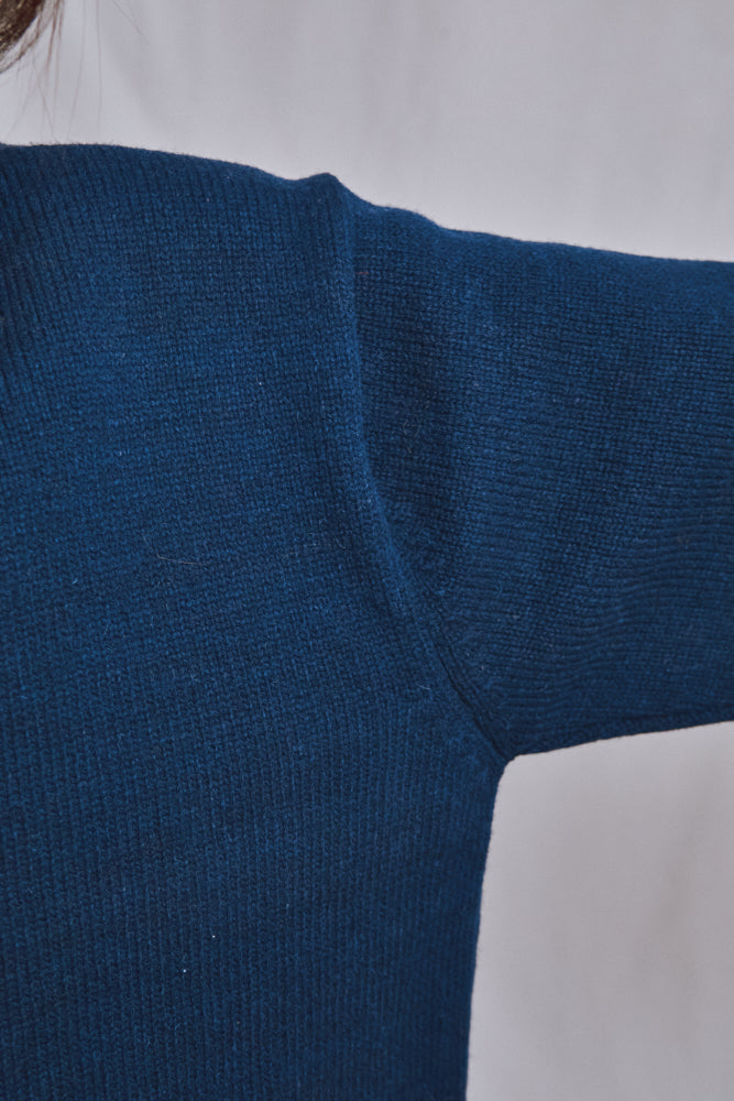 Référence n° 574 - Pull à col roulé pour homme JACQUES en laine mérinos - Bleu marine