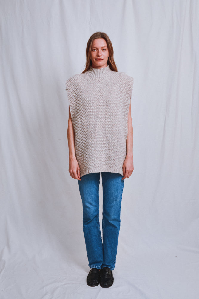 Item #654 - Prototype Poncho Merino wool - Beige