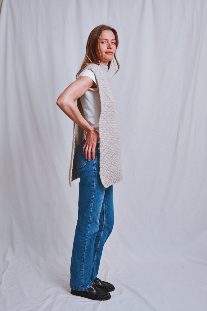 Item #654 - Prototype Poncho Merino wool - Beige