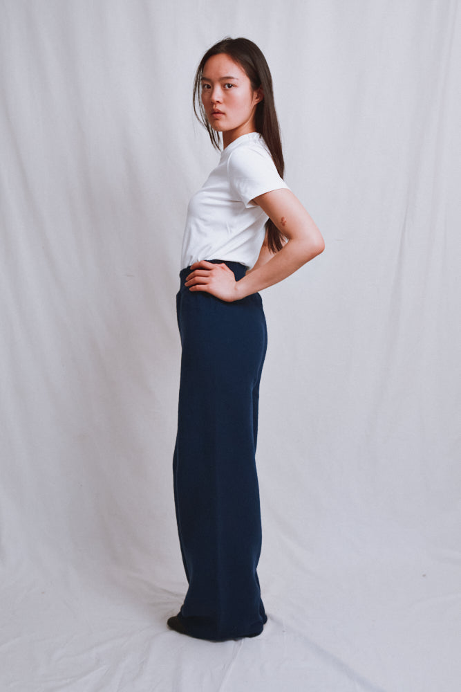 Item #653 - HELENE Knit Pants in Merino Wool - Navy