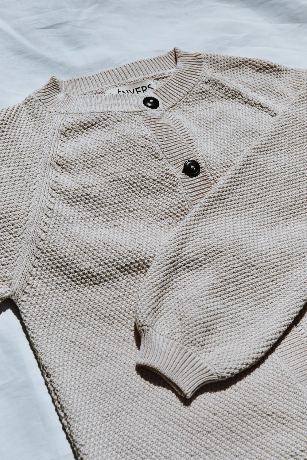 GABY Cardigan à manches bouffantes en coton bio - Écru