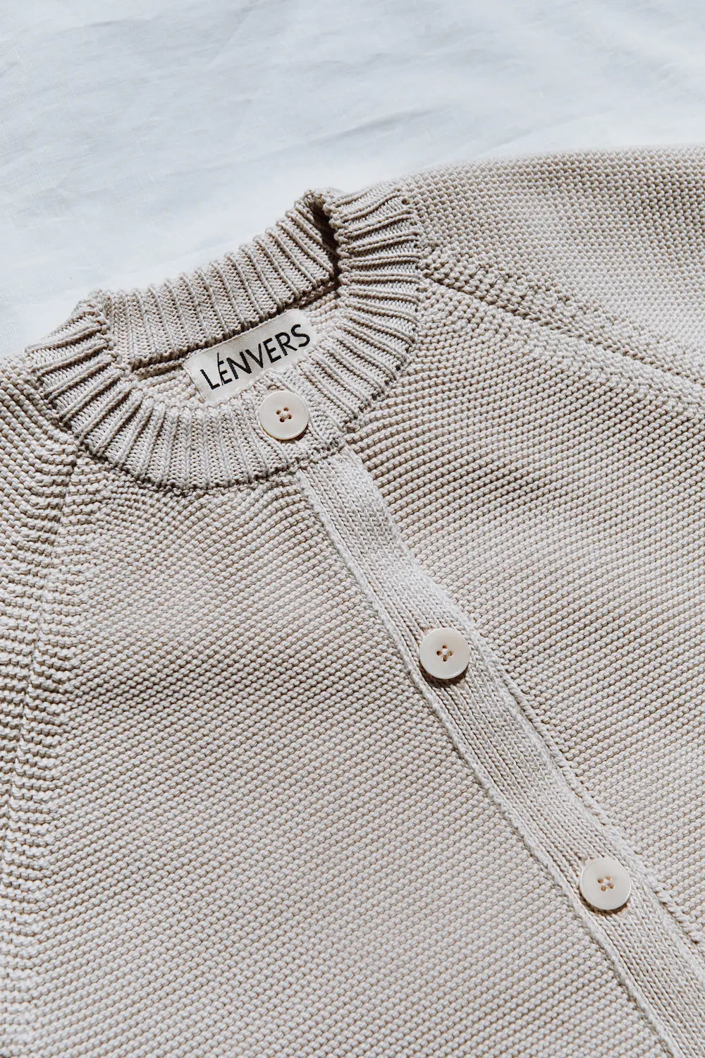 CLARISSE Short-Sleeve Cardigan in Organic Cotton - Off-White