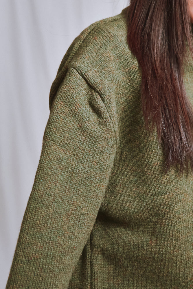 Item #573 - JACQUES Men Turtleneck Sweater in Merino Wool - Olive Green