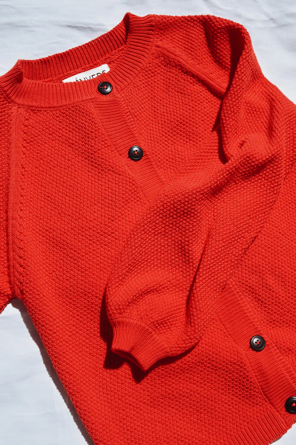 GABY Cardigan à manches bouffantes en coton bio - Rouge