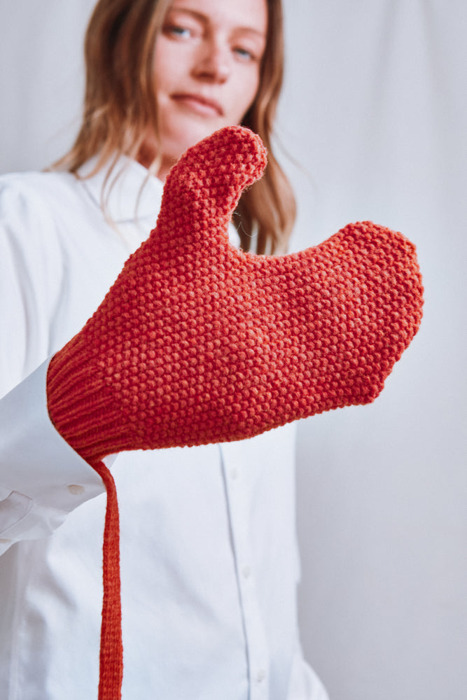 Item #707 - ELENA wool mittens - Coral