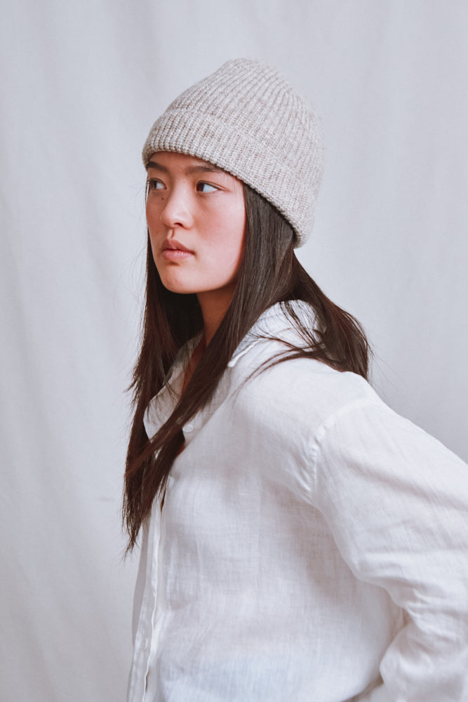 Item #708 - PAUL Beanie in Merino Wool - Beige