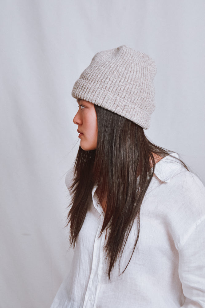Item #709 - PAUL Beanie in Merino Wool - Beige