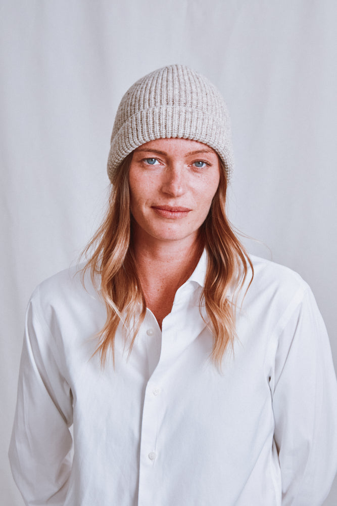 Item #710 - PAUL Beanie in Merino Wool - Beige