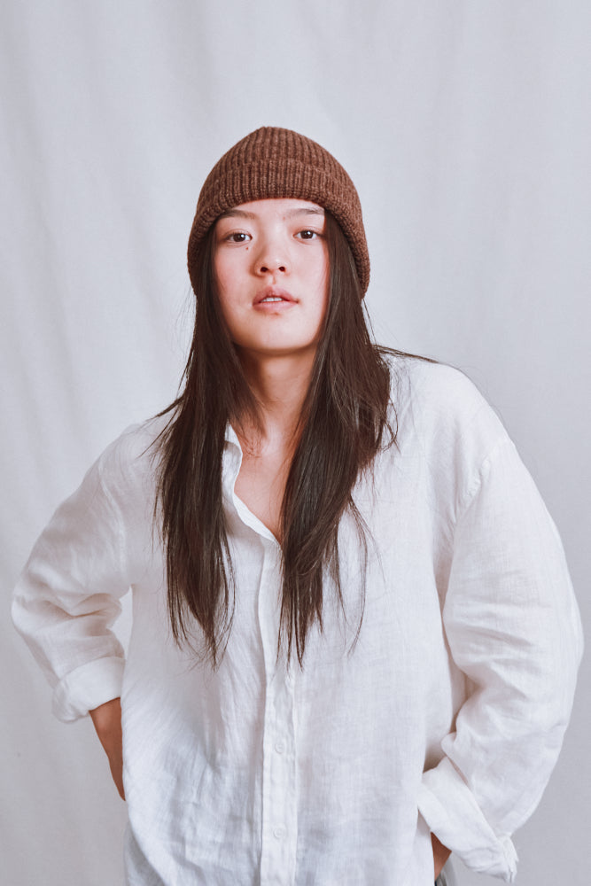 Item #711 - PAUL Beanie in Merino Wool - Chocolat