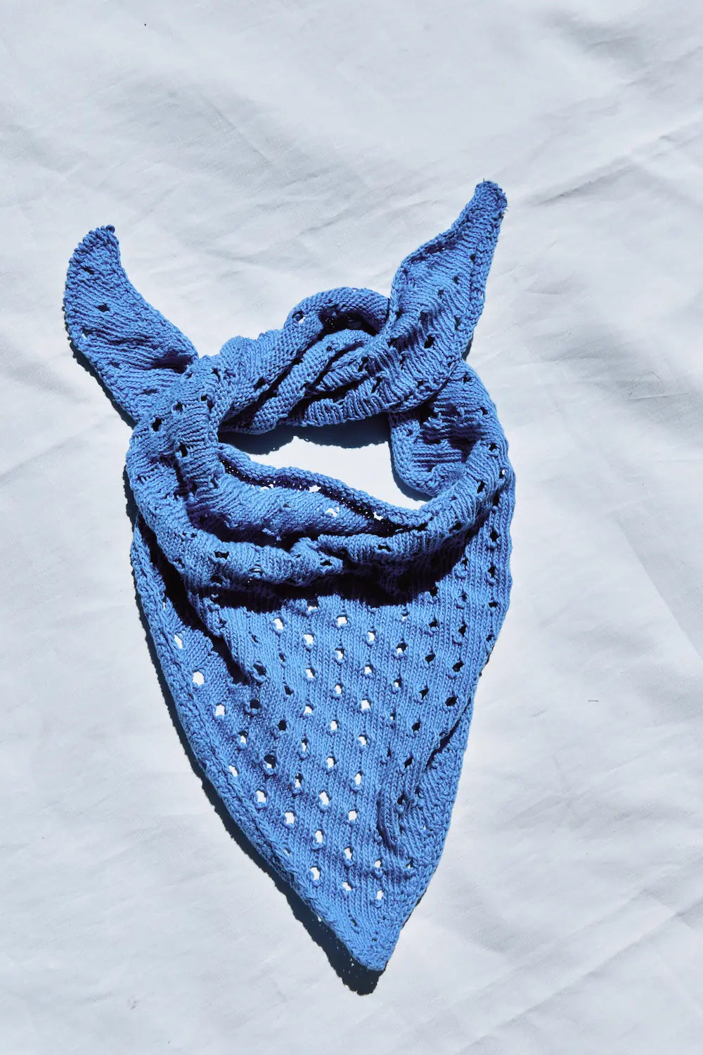 JASMINE Bandana Scarf in Organic Cotton - Cyan Blue