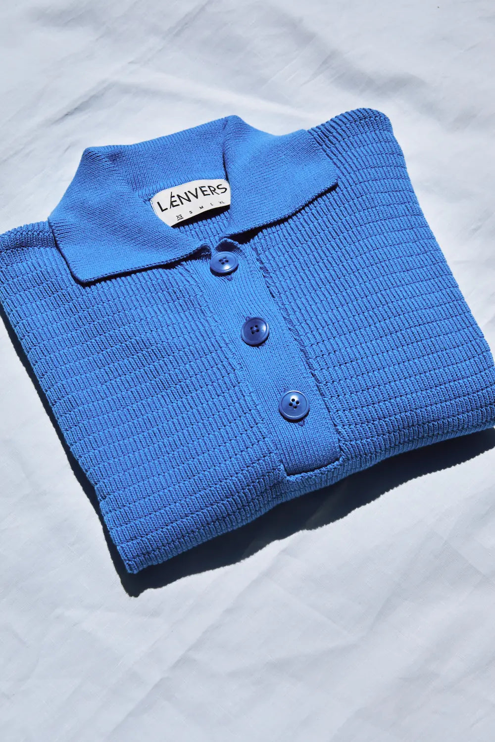 LILI Polo oversize en coton bio - Bleu cyan