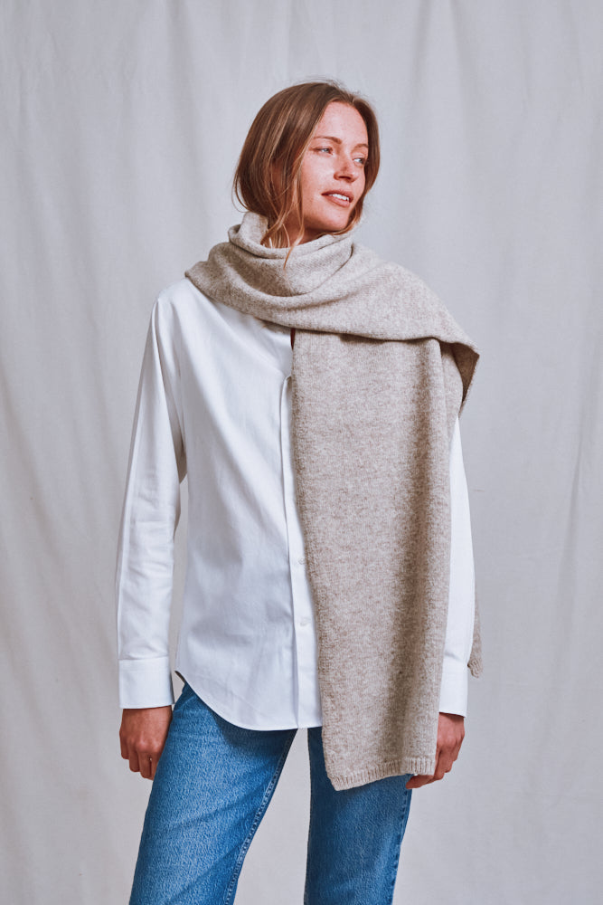 Item #724 - SOLANGE Mega Scarf in Merino Wool - Beige