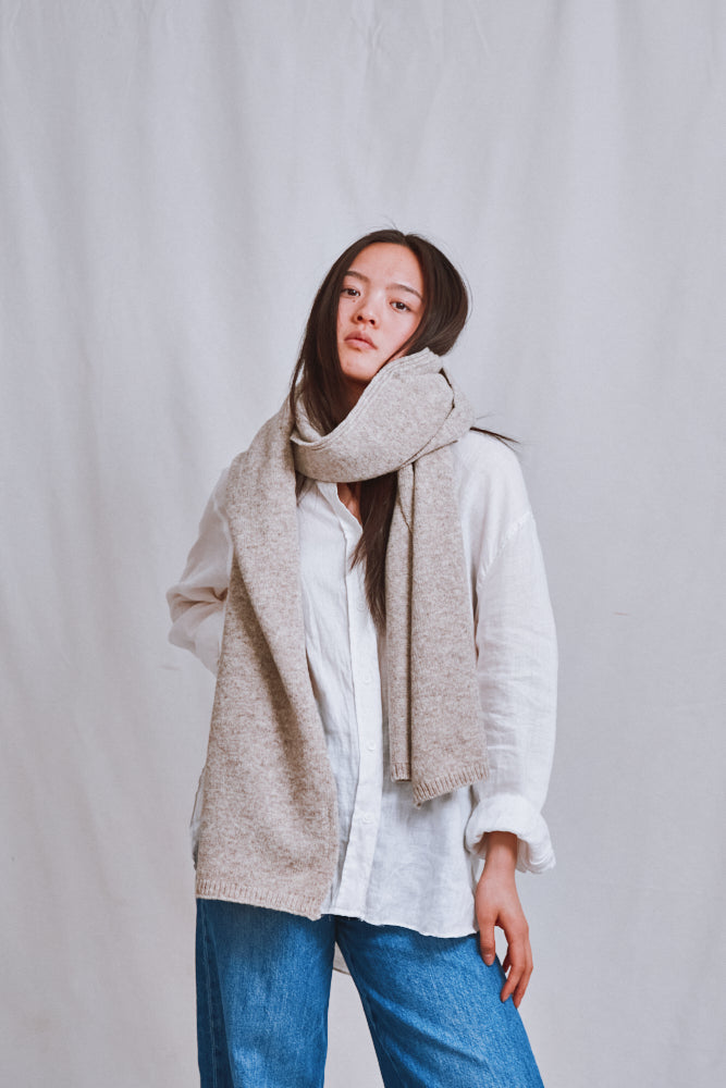 Item #725 - SOLANGE Mega Scarf in Merino Wool - Beige