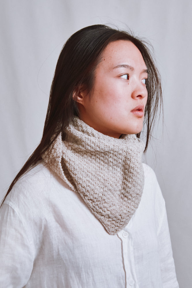 Item #729 - ROCIO Waffle Bandana in Merino Wool - Beige