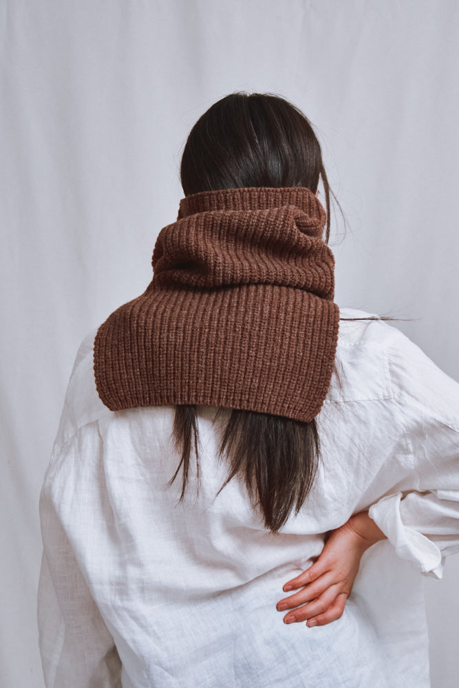 Item #733 - MARCELINA Hood in Merino Wool - Chocolate