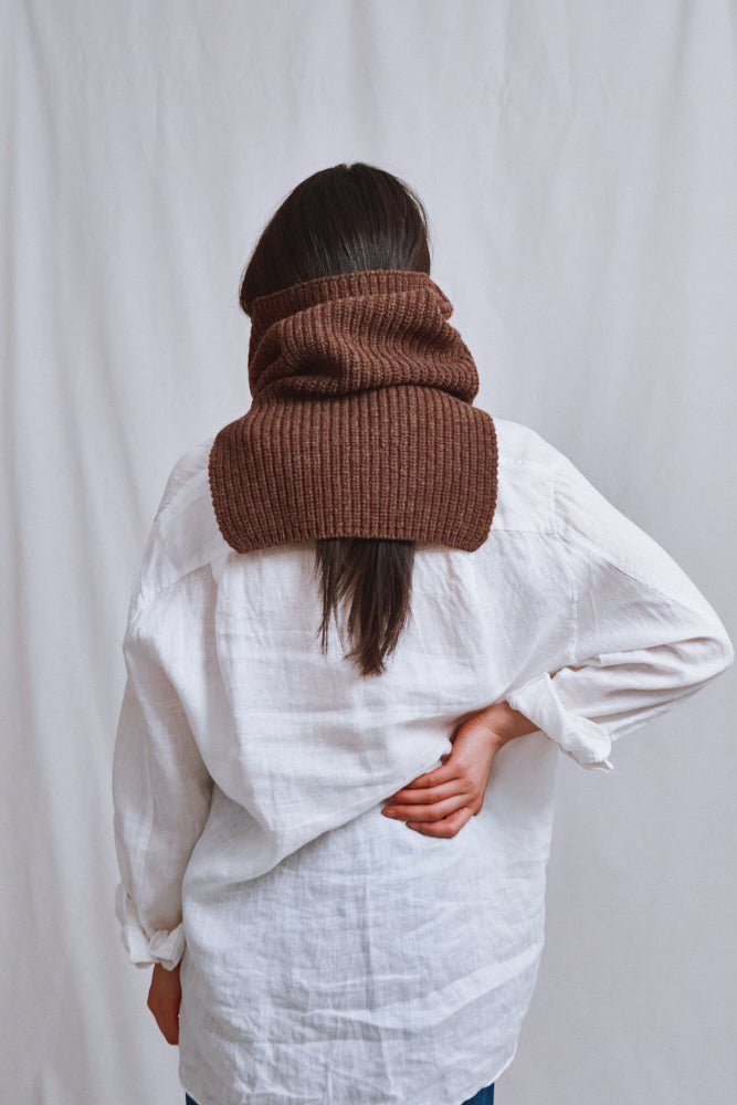 Item #733 - MARCELINA Hood in Merino Wool - Chocolate