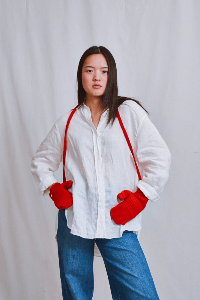 Item #735 - ELENA wool mittens - Red