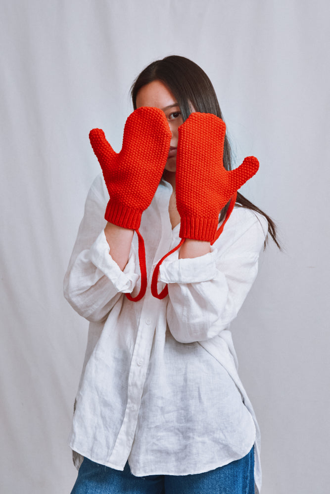 Item #735 - ELENA wool mittens - Red