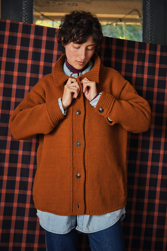 CALAMITY Wool Jacket - 100% Cruelty Free Merino Wool in amber - Spanish Merino Wool jacket - L'Envers