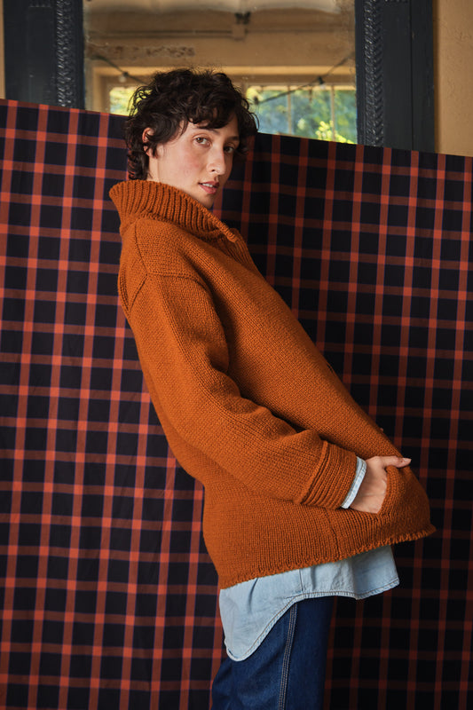 CALAMITY Wool Jacket - 100% Cruelty Free Merino Wool in amber - Spanish Merino Wool jacket - L'Envers