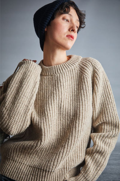 AGNES Raglan Sweater in beige - 100% Cruelty Free Merino Wool - L'Envers