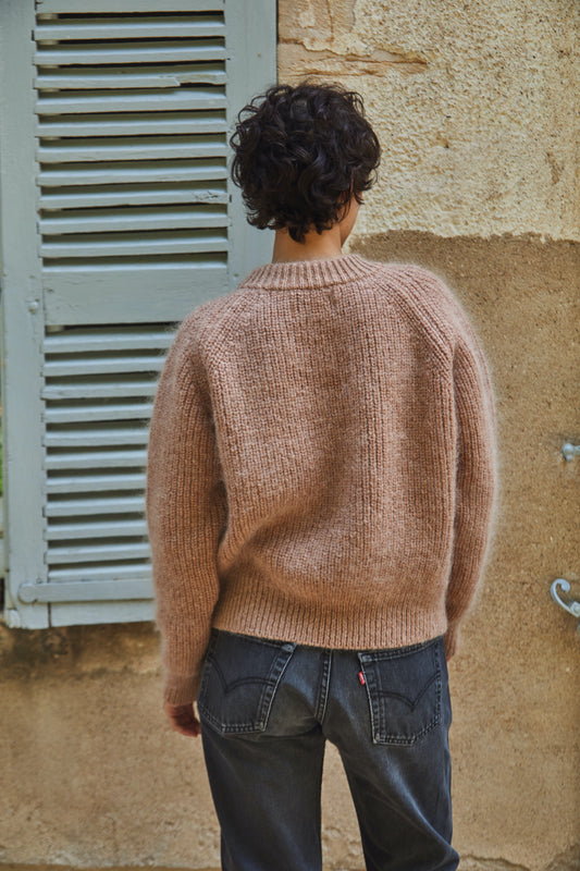 AGNES Sweater - 100% Cruelty Free Merino   Mohair Wool in light pink Spanish Merino Wool sweater - L'Envers