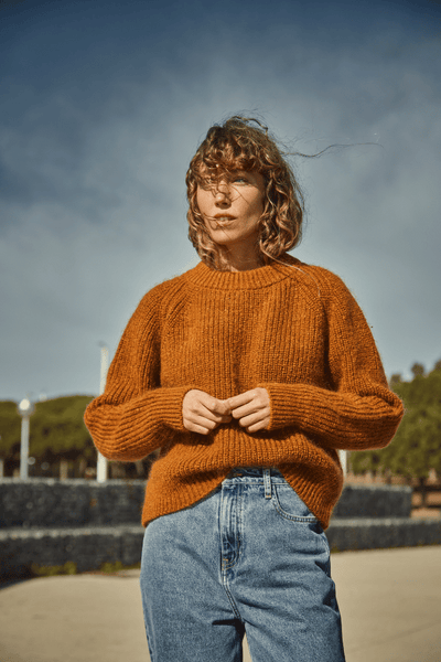AGNES Sweater - 100% Cruelty Free Merino Mohair Wool in amber Spanish Merino Wool sweater - L'Envers
