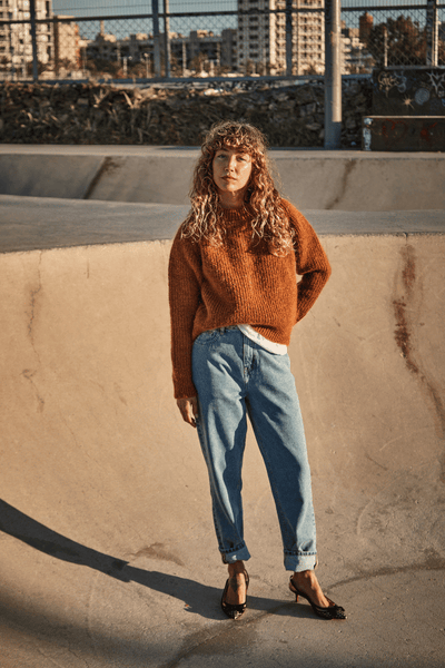 AGNES Sweater - 100% Cruelty Free Merino Mohair Wool in amber Spanish Merino Wool sweater - L'Envers