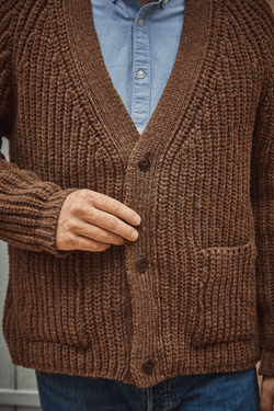 ALBIN Wool Jacket - 100% Cruelty Free Merino Wool - Chocolate - L'Envers